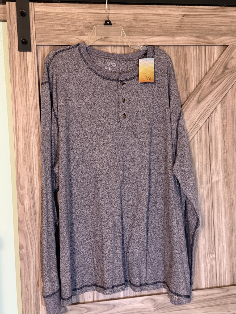 Ocean & Coast Men's Long-Sleeve Henley Shirt - Heather Blue